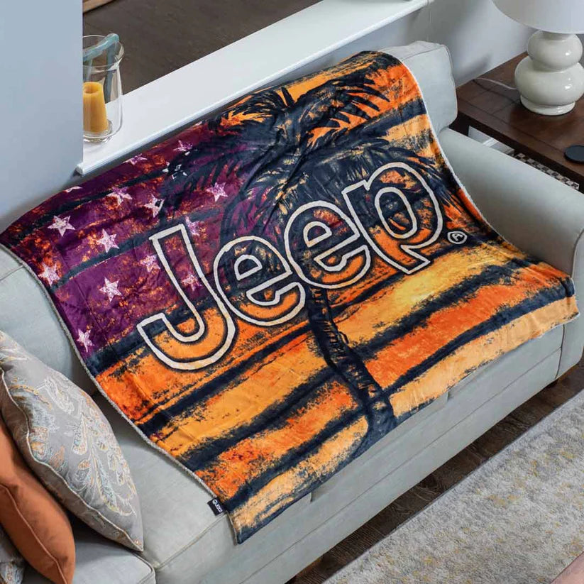 Jeep - American Sun Sherpa Throw Blanket