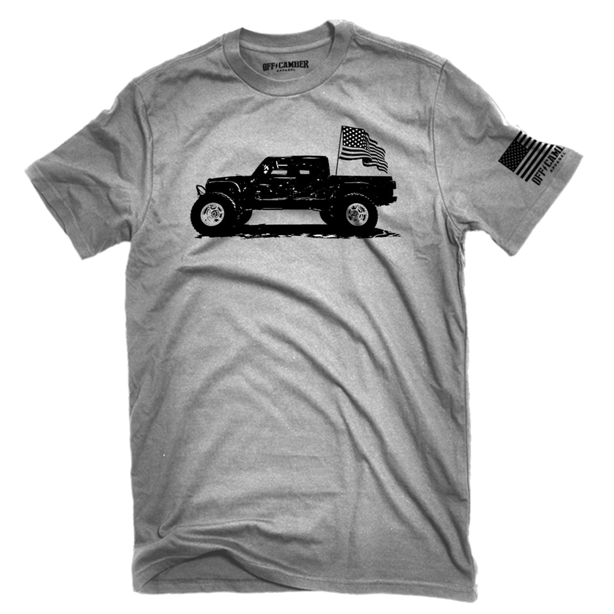 Off-Camber - American Flag Off-Road Truck USA Silhouette T-Shirt