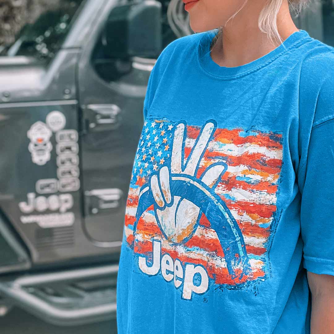 Jeep - American Flag Wave T-Shirt