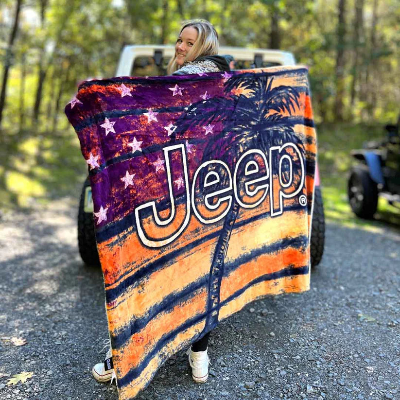 Jeep - American Sun Sherpa Throw Blanket