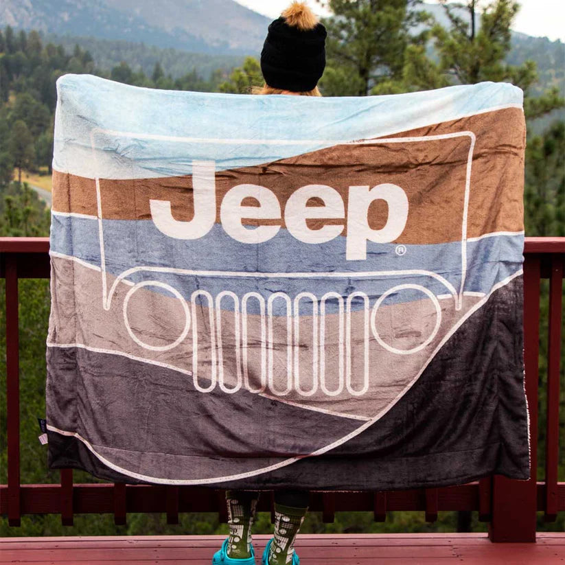 Jeep - Mountain Grille Sherpa Throw Blanket