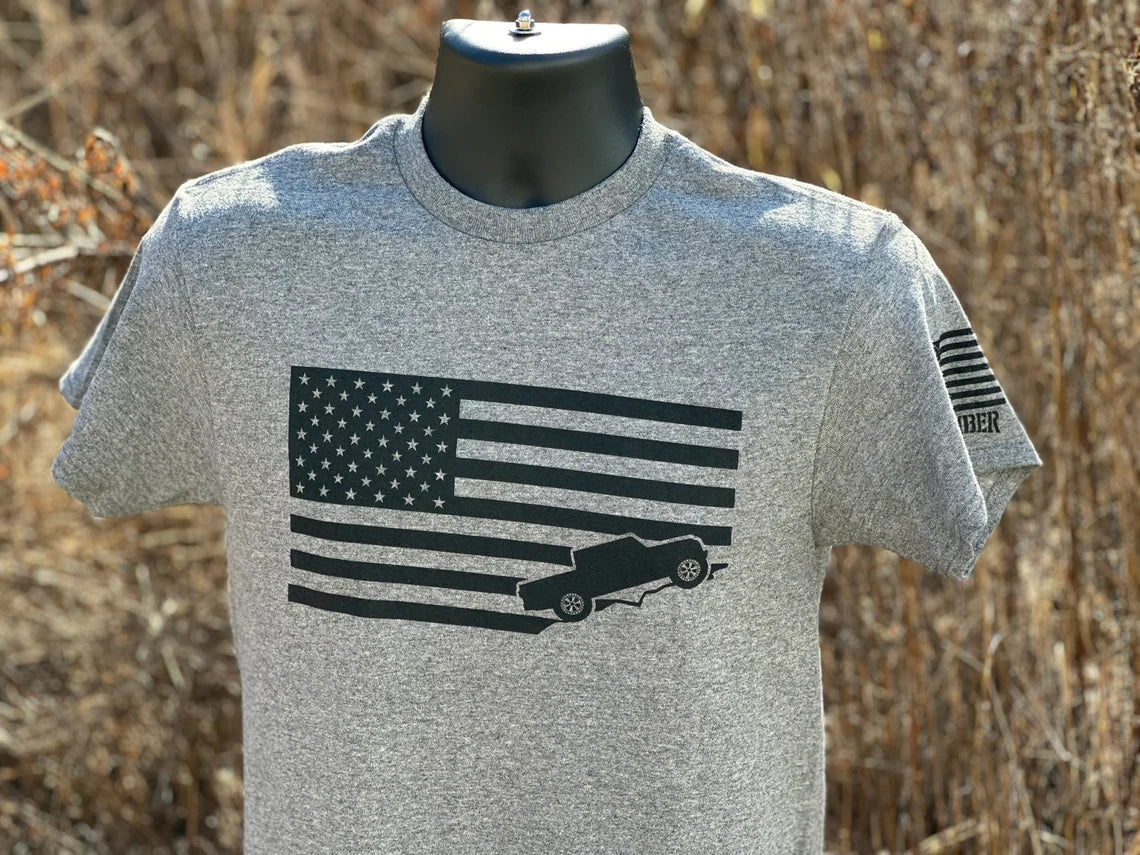 Off-Camber - American Flag USA Off-Road JT Truck T-Shirt