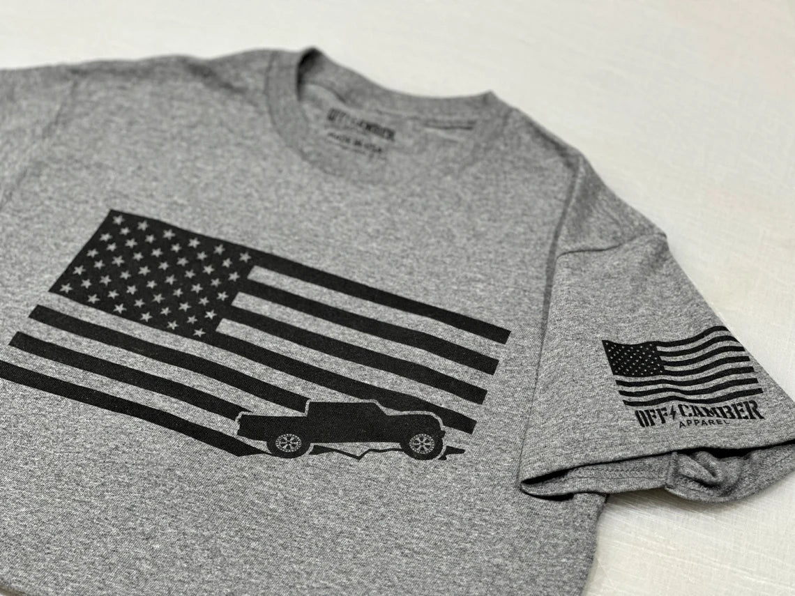 Off-Camber - American Flag USA Off-Road JT Truck T-Shirt