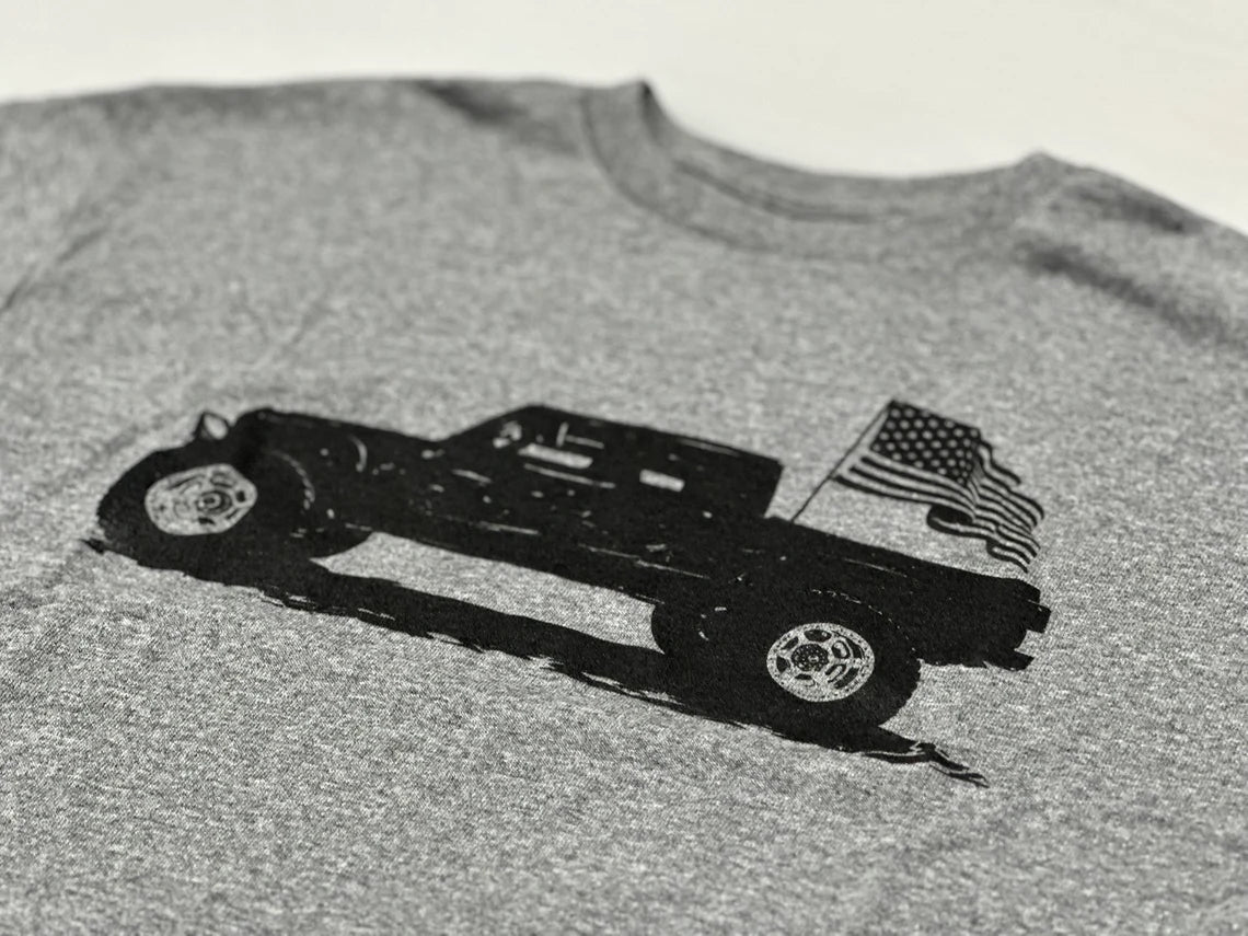 Off-Camber - American Flag Off-Road Truck USA Silhouette T-Shirt