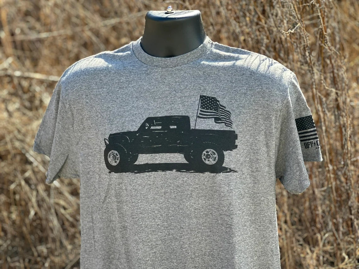 Off-Camber - American Flag Off-Road Truck USA Silhouette T-Shirt